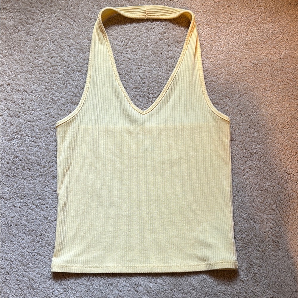 American Eagle Outfitters Yellow Backless Tank Top